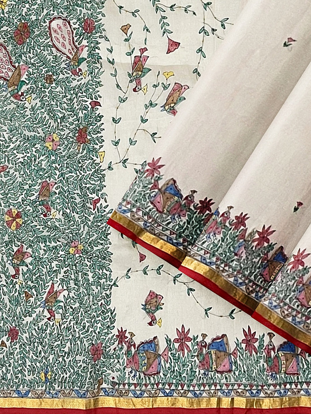 Madhubani Doli ka Haar on Organza Saree